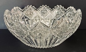 lot 347 image: Vintage Cut Crystal and Glass Bowls and Covered Butter Dish