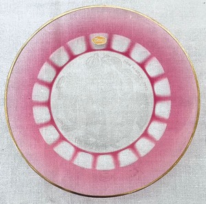 lot 348 image: Moser Glass Green Plate 1973 Den Matek Limited Edition Czech Republic With Case