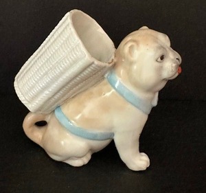 lot 379 image: Antique German Dog Figurine Toothpick Holder