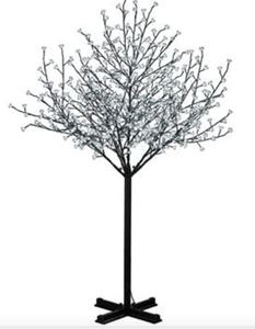 lot 200 image: Hi-Line Gift Ltd Floral Lights Outdoor Cherry Blossom Tree, 600 LED Lights, AC Adaptor, White, 84 (OPEN BOX)