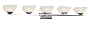 lot 202 image: Forte 5744-05-55 Five Light Bath Bracket, Silver (OPEN BOX)