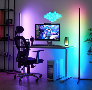 lot 203 image: RGB Minimalism Corner Floor Lamp-Set Of 2 - 55in (OPEN BOX)