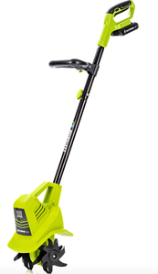 lot 219 image: Earthwise Power Tools by ALM TC70020IT 20-Volt 7.5-Inch Cordless Electric Garden Tiller Cultivator, (2AH Battery & Fast Charger Included) (NEW IN OPEN BOX)