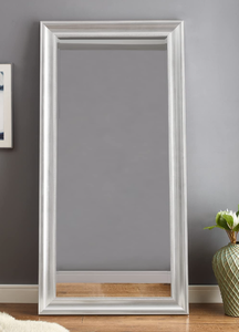 lot 228 image: Naomi Home Beaded Framed Leaner Huge Floor Mirror Silver Floor Mirror Full Length 66 in x 32 in