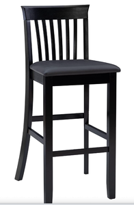 lot 239 image: Linon Torino Collection Craftsman, Black Bar Stool, 17.25 W x 21.25 D x 42.5 H