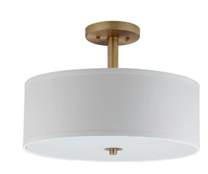 lot 283 image: SAFAVIEH Clara 16 in. 3-Light Gold Semi-Flush Mount Light