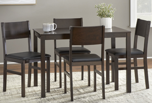 lot 288 image: TMS Lucca 5-Piece Dining Set, Black-Espresso (ONE CORNER IS CRACKED ON TABLE, SEE PHOTOS, SCRATCH & DENT, OPEN BOX)