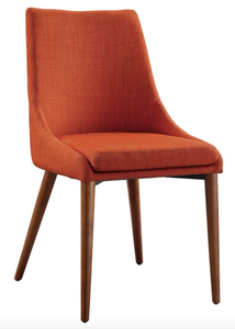 lot 295 image: Palmer Mid-Century Modern Fabric Dining Accent Chair in Tangerine Orange (IN WRONG BOX)