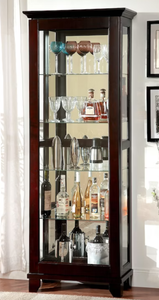lot 303 image: Furniture of America Living Room Curio in Dark Walnut CM-CR135