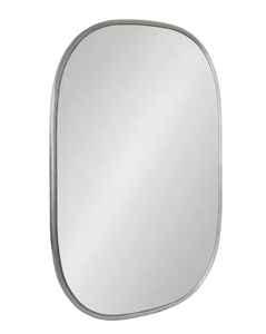 lot 314 image: Kate and Laurel Caskill 35 in. x 23 in. Classic Oval Framed Silver Wall Accent Mirror