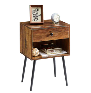 lot 272 image: Nightstand Industrial End Table Accent Furniture with 1Open Storage & 1Drawer for Small SpaceBrown23.6Tx11.8Wx15.7L