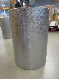 lot 268 image: Hammered Stainless Steel End Table in Chrome