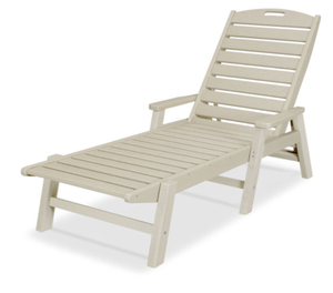 lot 320 image: Polywood Nautical Chaise with Arms in Sand (OPEN BOX)