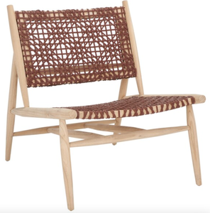 lot 321 image: Safavieh Bandelier Accent Chair in Cognac & Natural