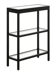 lot 325 image: Alexis 22 in. Blackened Bronze Rectangle Glass Console Table
