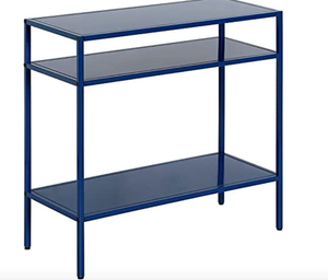 lot 341 image: Henn&Hart 24 Wide Rectangular Side Table in Mykonos Blue