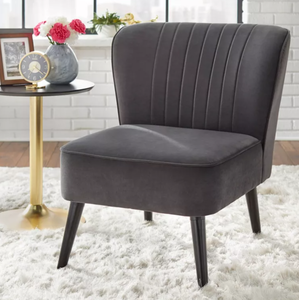 lot 349 image: Selma Channel Accent Chair - Buylateral in Dark Gray (OPEN BOX)