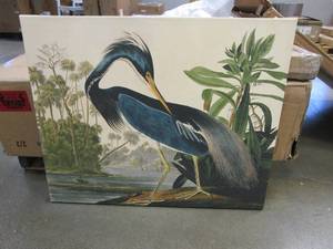 lot 327 image: Louisiana Heron Artwork by John James Audubon, 26 by 32-Inch Canvas Wall Art
