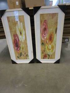 lot 329 image: 13 in x 29 in Garden Bloom -2 Piece Set Artwork