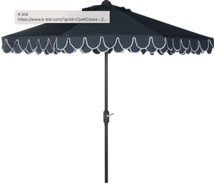 lot 375 image: Elegant Valance 9ft Umbrella in Navy