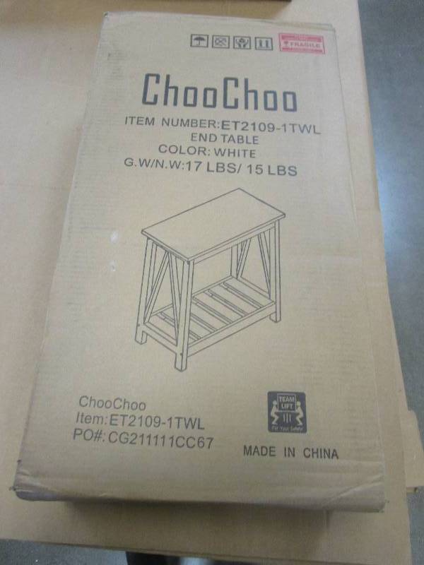ChooChoo White End Table ET2109-1TWL