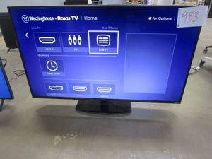 lot 983 image: Westinghouse 50 4K Ultra HD Smart Roku TV with HDR WR50UT4212