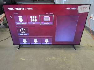 lot 989 image: TCL 55 Class 4-Series 4K UHD HDR Smart Roku TV  55S455