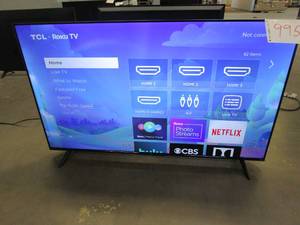 lot 995 image: TCL - 50 Class 4-Series 4K UHD HDR Smart Roku TV 50S455