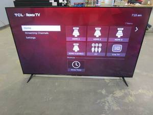 lot 1008 image: TCL - 65 Class 4-Series 4K UHD HDR Smart Roku TV 65S455 (CUT LOWER RIGHT HAND CORNER)