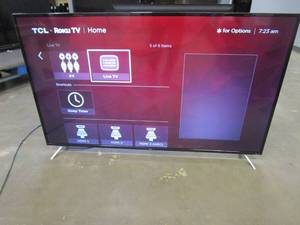 lot 1009 image: TCL 65 Class 4K Ultra HD (2160P) HDR Roku Smart LED TV (65S425) (CUT BOTTOM CENTER)