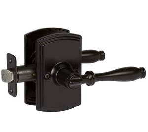 lot 42 image: DELANEY HARDWARE Lot of 2- Italian Collection Sorado Black BedBath Door Handles