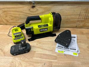 lot 29 image: RYOBI ONE HP 18V 14 hp Cordless Battery Powered Transfer Pump with 2.0 Ah Battery and Charger