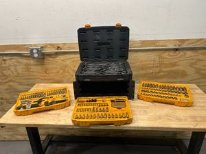 lot 95 image: GEARWRENCH 14 in. and 38 in. Drive 90-Tooth Standard and Deep SAEMetric Mechanics Tool Set in 3-Drawer Storage Box (232-Piece)