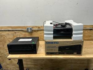 lot 127 image: ONKYO AV RECEIVER TX-NR747 and DX-C390 COMPACT DISC EXCHANGER