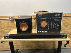 lot 128 image: KLIPSCH Sound Bar and R-10SWI NA Subwoofer
