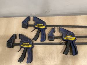lot 40 image: Lot of (3) DIFFERENT clamps two are 31 and one is 33 12  long.