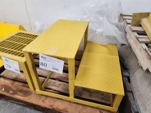 lot 80 image: Lot of (1) Industrial Metal 2-step Stairs 2x2x16