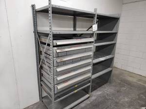 lot 85 image: Metal Shelving Unit 62x2x64 with Parts Bins