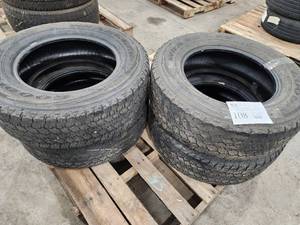 lot 108 image: Lot of (4) Goodyear Wrangler LT24570R17 Tires