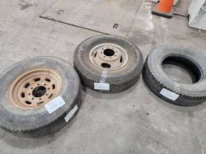 lot 135 image: Lot of (3) Tires with (2) 16 Rims