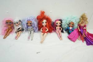 lot 12 image: Rainbow Dolls and LOL
