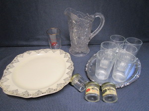 Pitcher, Tray, Juice Glasses