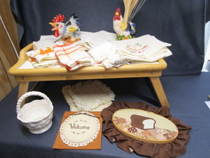 Breakfast Tray, Towels, Chickens