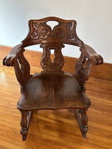 lot 15 image: Vintage Ornate Rocking Chair