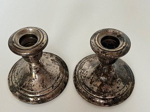 lot 67 image: Pair of Gorham Sterling Silver Candleholders