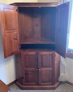 lot 251 image: Wooden Country Style Corner Cabinet