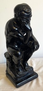 lot 265 image: Ceramic Reproduction Sculpture of The Thinker by Rodin