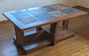 lot 18 image: Slate Tile Topped Coffee Table