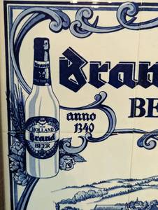 lot 140 image: Framed Royal Brand Beer Ceramic Tile Sign