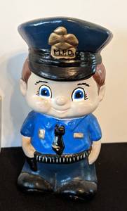 lot 153 image: Pair of Vintage Ceramic Police Figurine Collectibles